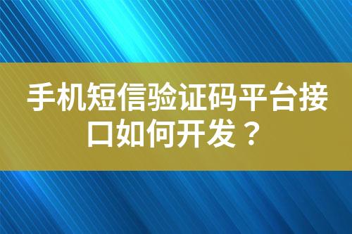 手機短信驗證碼平臺接口如何開發(fā)？