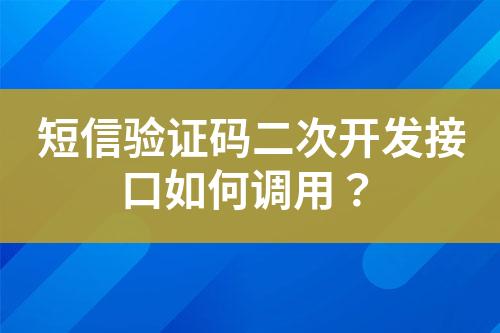 短信驗證碼二次開發(fā)接口如何調(diào)用？