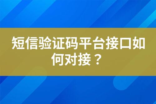 短信驗(yàn)證碼平臺(tái)接口如何對(duì)接？