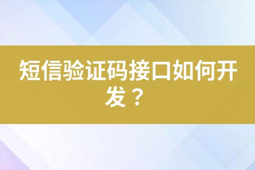 短信驗證碼接口如何開發(fā)？
