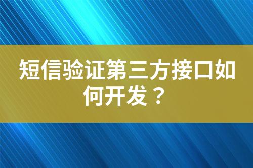 短信驗(yàn)證第三方接口如何開發(fā)？