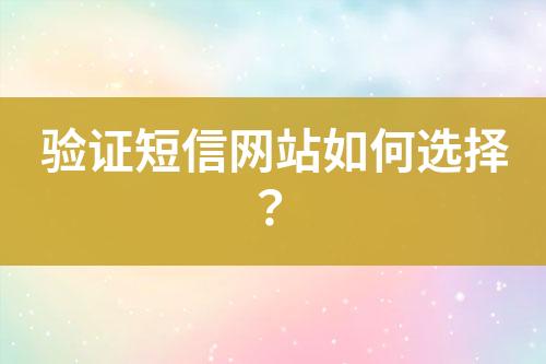 驗證短信網(wǎng)站如何選擇？