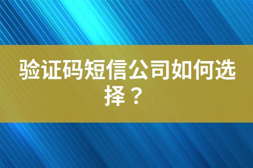 驗(yàn)證碼短信公司如何選擇？