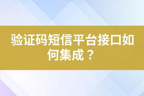 驗(yàn)證碼短信平臺(tái)接口如何集成？
