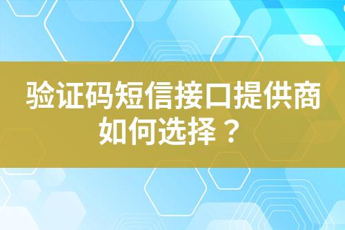 驗證碼短信接口提供商如何選擇？